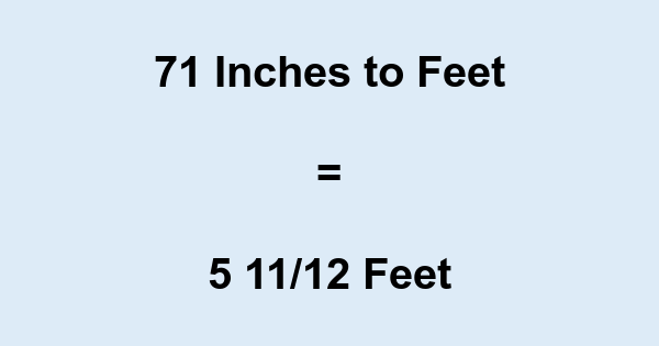71 inches to feet?